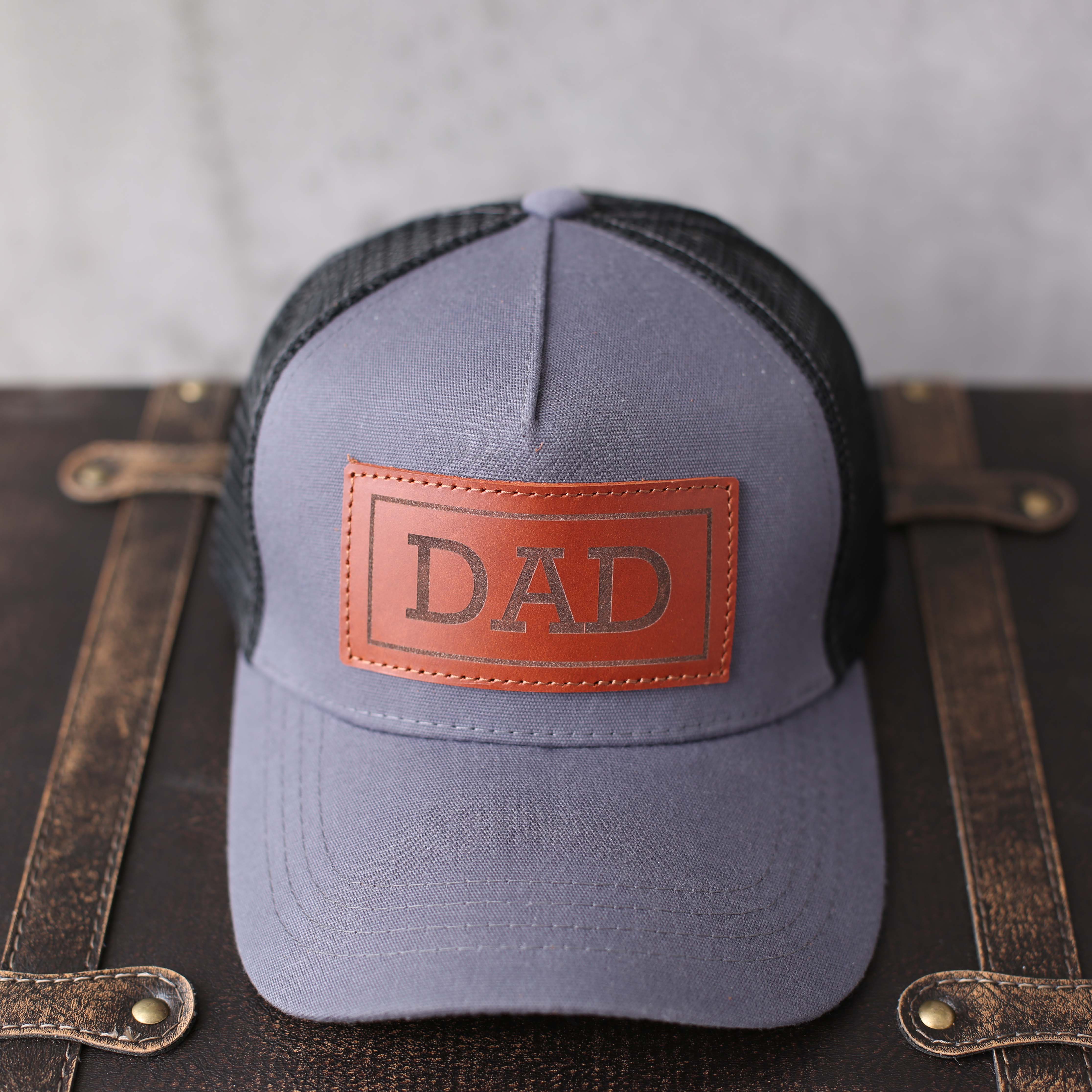 Golf Hat for Dad, Gift for Father's Day, Custom Leather Patch Hat