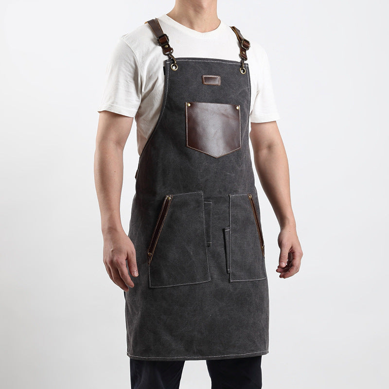 Personalized Canvas Apron for Men and Women, Apron for Cooking, Woodworking, Barbeque Apron