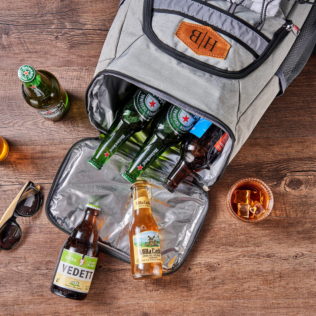 Beer Cooler Backpack, Insulated Cooler Bag, Personalized Groomsmen Gifts, Hiking Beach Picnic Cooler