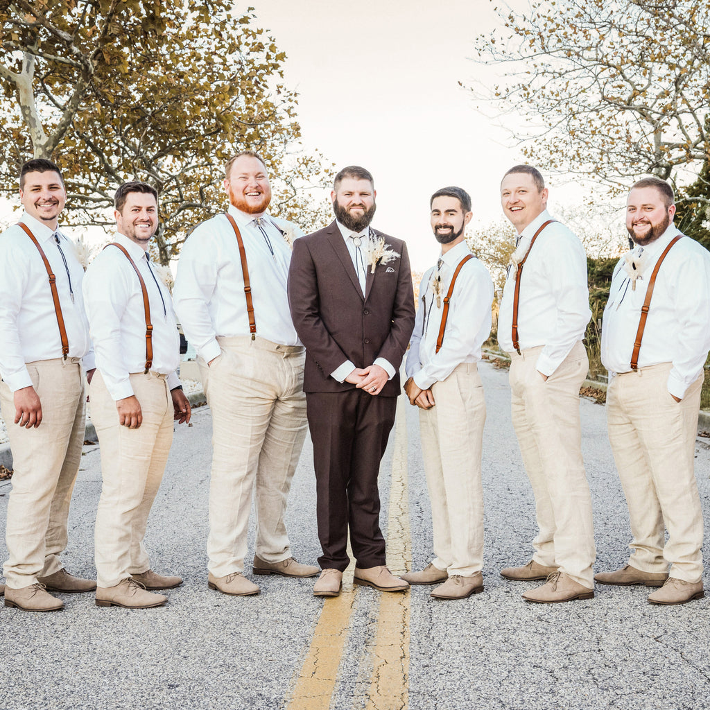 Personalized Groomsmen Leather Suspenders Wedding Suspenders Unique Mens Suspenders