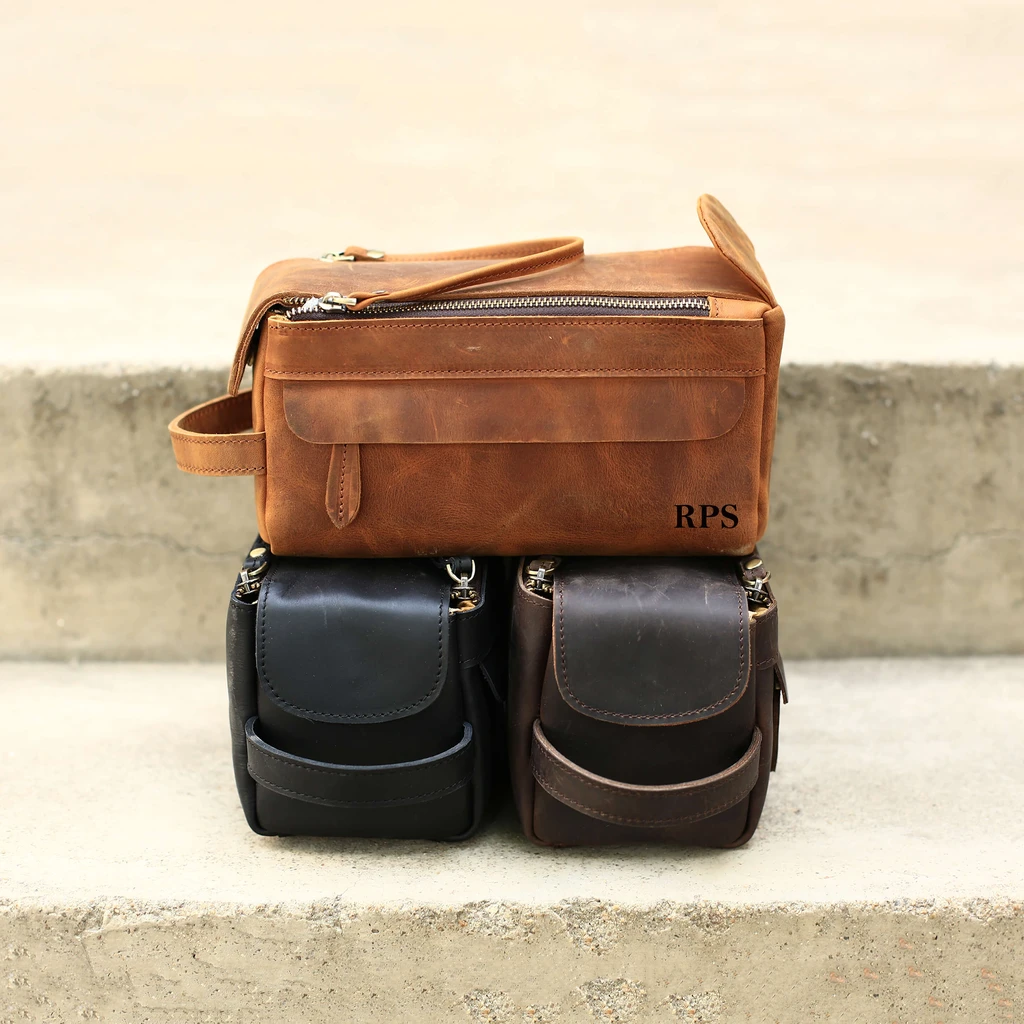 Mens Dopp Kit Personalized Mens Leather Toiletry Bag Mens 