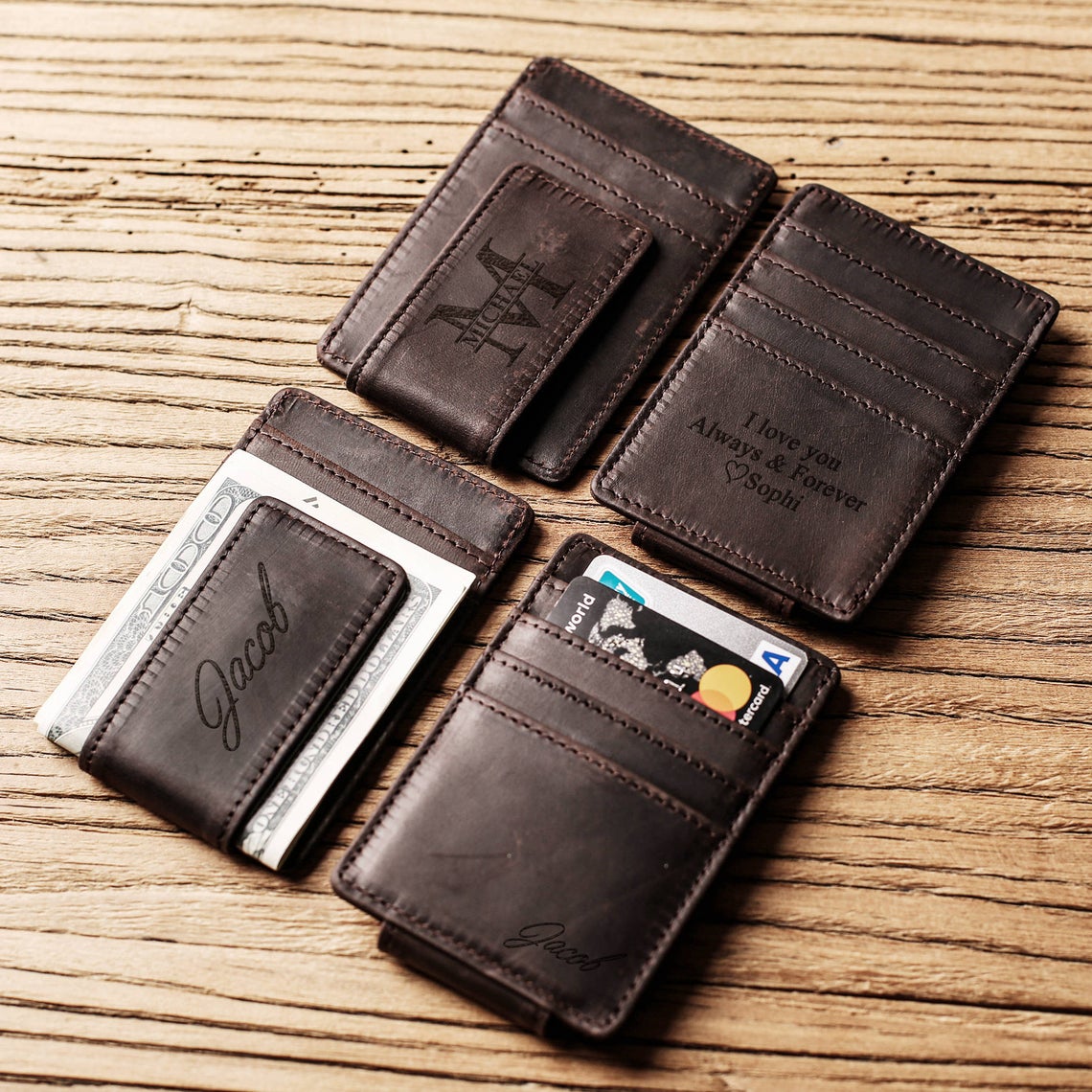Unique Gifts for Men, Personalized Money Clip, Wallet with ID Window, –  UrWeddingGifts
