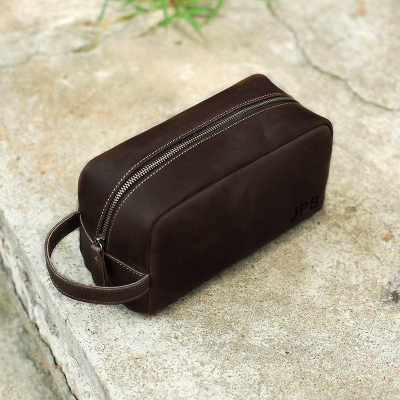 Personalized Groomsmen Gift, Leather Toiletry Bag for Groomsmen, Weddi –  JackLeatherStudio